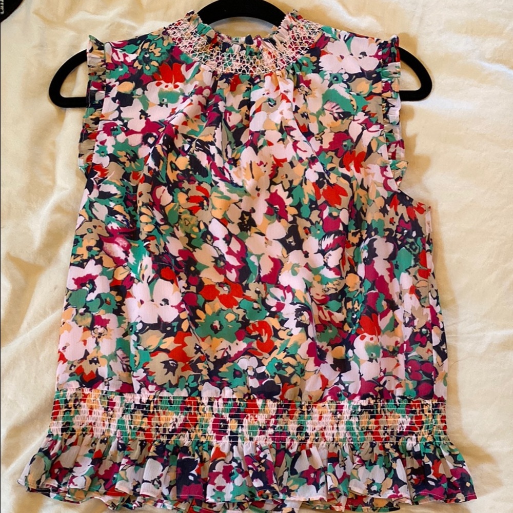 J. Crew Multicolor Floral Blouse